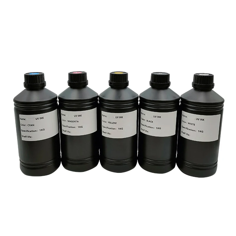 CCK 1000kg/Bottle  LED UV Ink CMYK W White Ink For Epson xp600 DX5 UV Ink DX7 Printhead DX5 4720 i3200 uv flatbed Printer