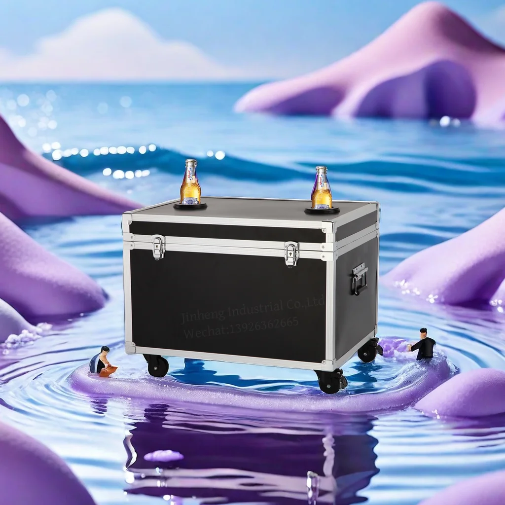 Classic Metal Large Capacity Multi-functional Cold And Warm Dual-Purpose Food And Beverage Cooler Box With Wheels