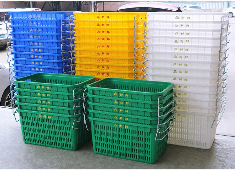 Heavy Duty HDPE Food Grade Stackable Storage Mesh Trays Mesh Stack Vented Plastic Crates Basket For Fruit Vegetable