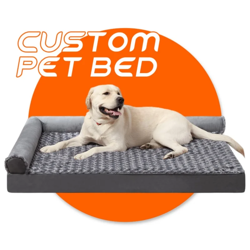Memory foam orthopedic dog sofa bed large size fluffy comfy calming indestructible custom luxury pet dog sofa bed for large dogs