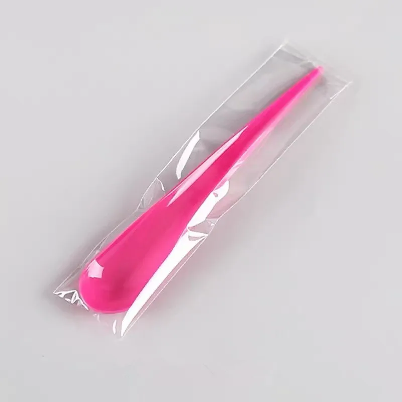 Colorful Ice Cream Spoon Food -Grade Disposable Plastic Fruit Yogurt Spoon Water-drop Scoop