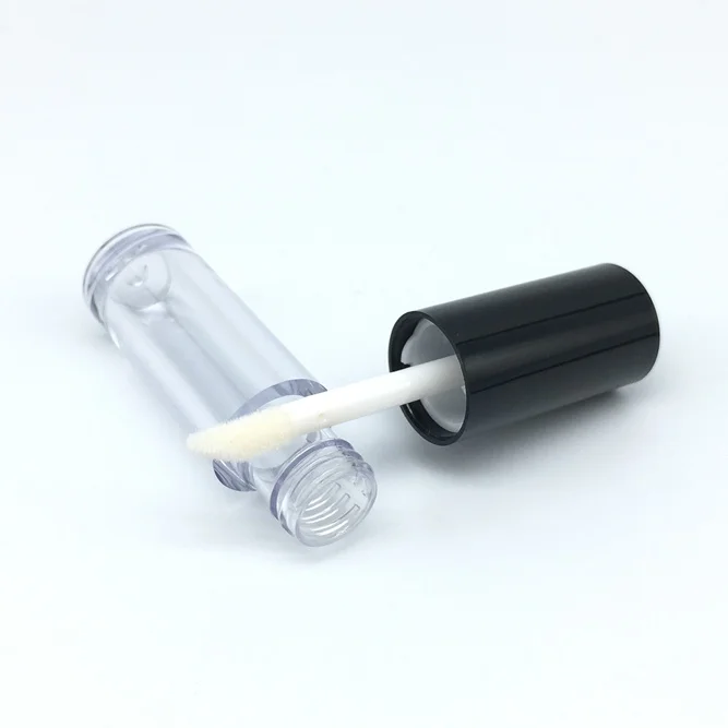 Black Yellow Red Thick Chrome Packaging Bottle Liquid Empty Matte Twist Up Sample Size Lip Gloss Tube Logo