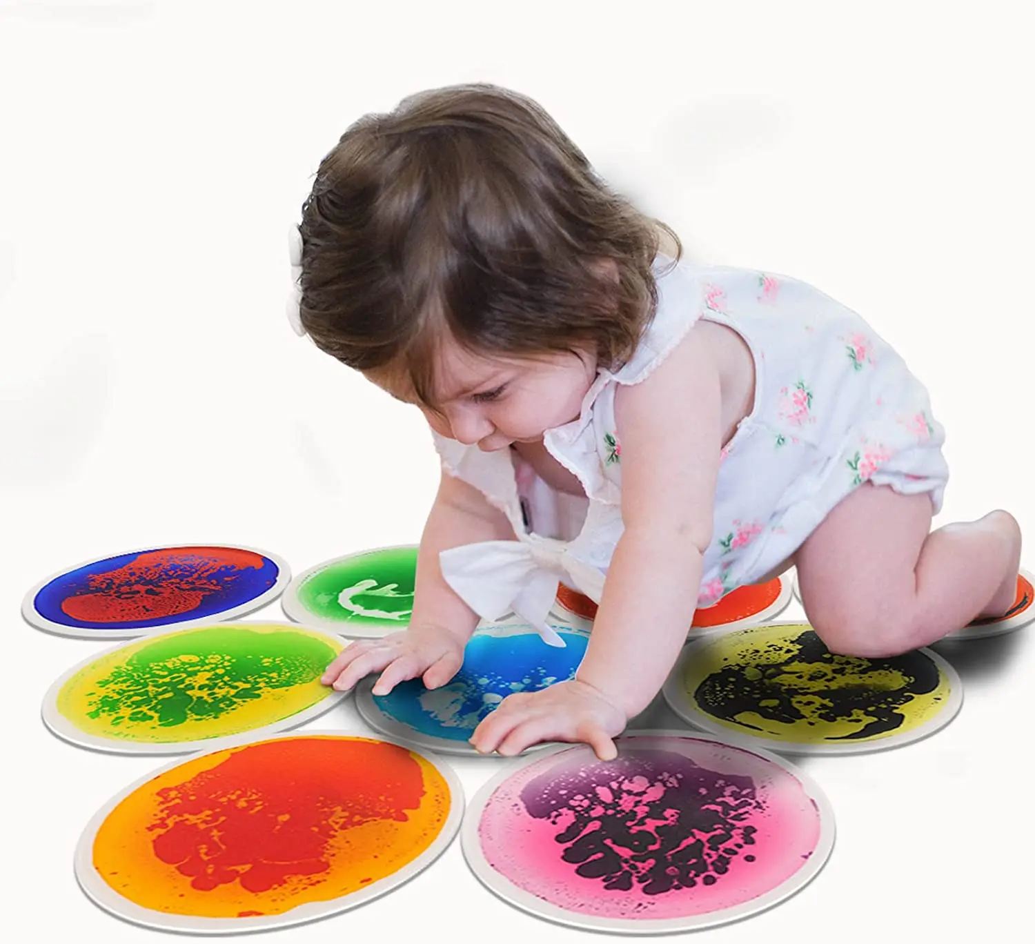 Crawling Mat Sensory Customizable Baby Play Game Kids Play Mat Sensory Liquid Floor Mat China Factory Supply Round Baby Child HF