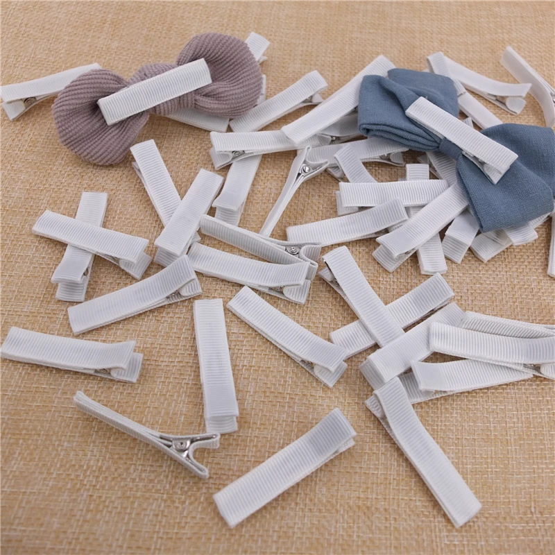 Fully Lined Alligator Clips Barrettes 1.75 inch Hair clips 45MM clip Ribbon Wrapped DIY Hair bow Accessories Making Supplies