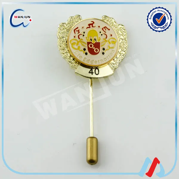 Manufacturer Direct Sale custom long decorative push brooch needle badge lapel pin