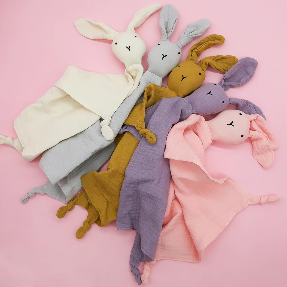 Baby Stuffed Bear Fox Owl Cat Soothing Towel Cute Plush Security Blanket Newborn Baby Soothing Comfort Towel Animal Head blanket