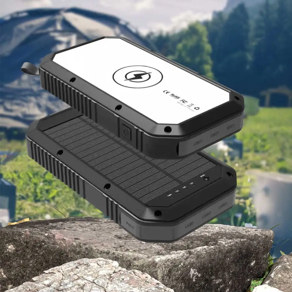 OSWELL Top Sell New Style Ipx6 Waterproof 20000mah Wireless Solar Charging Power Bank For Cell Portable Solar Power Bank