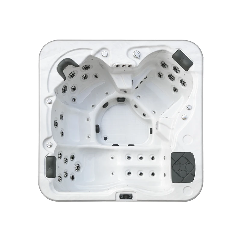 Modern 4-Person Hotel Villa Freestanding Acrylic Hot Tub Whirlpool Massage Jets Balboa Control System CE Certified Includes