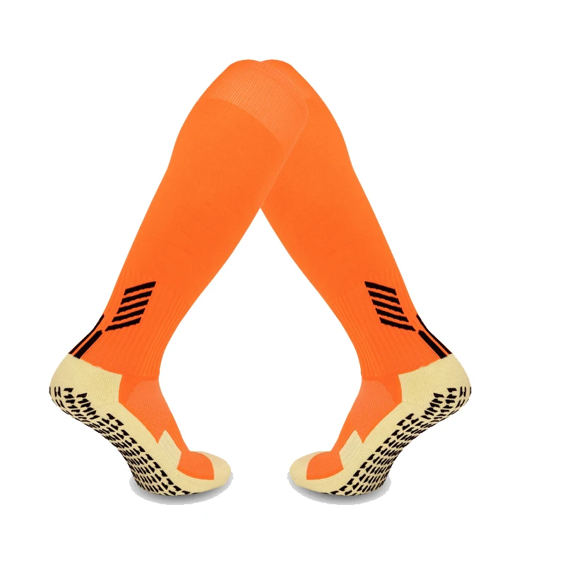 Custom logo design cushioned youth long football socks youth boot grip soccer socks that prevent blister