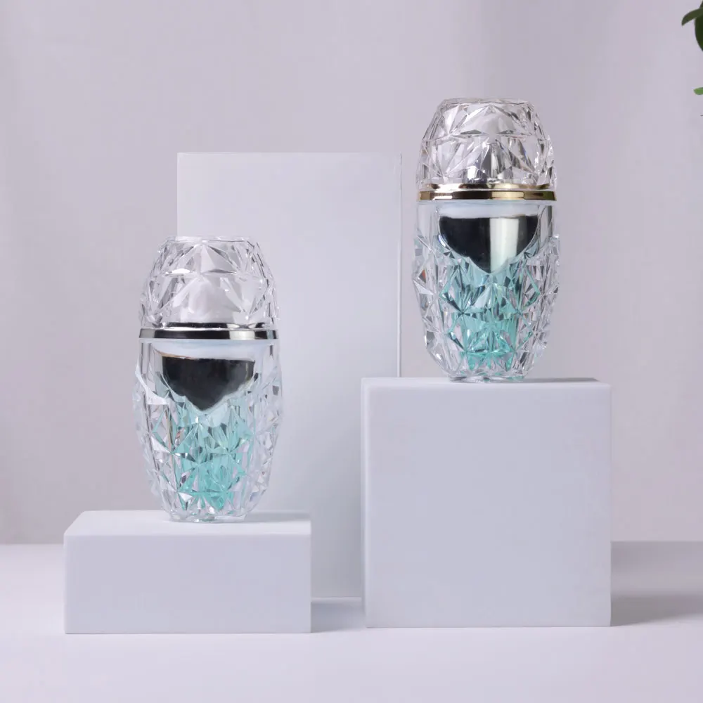 Light Luxury Blue 60ml Pump Head Lotion Bottle Empty Plastic Packaging Clear Body Lotion Skincare Bottle Cosmetics Packaging