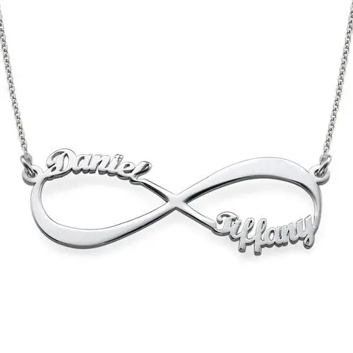 Hot Sale Jewelry S925 Custom Nameplate  Infinity Necklace for Couple Gift and Anniversary Gift