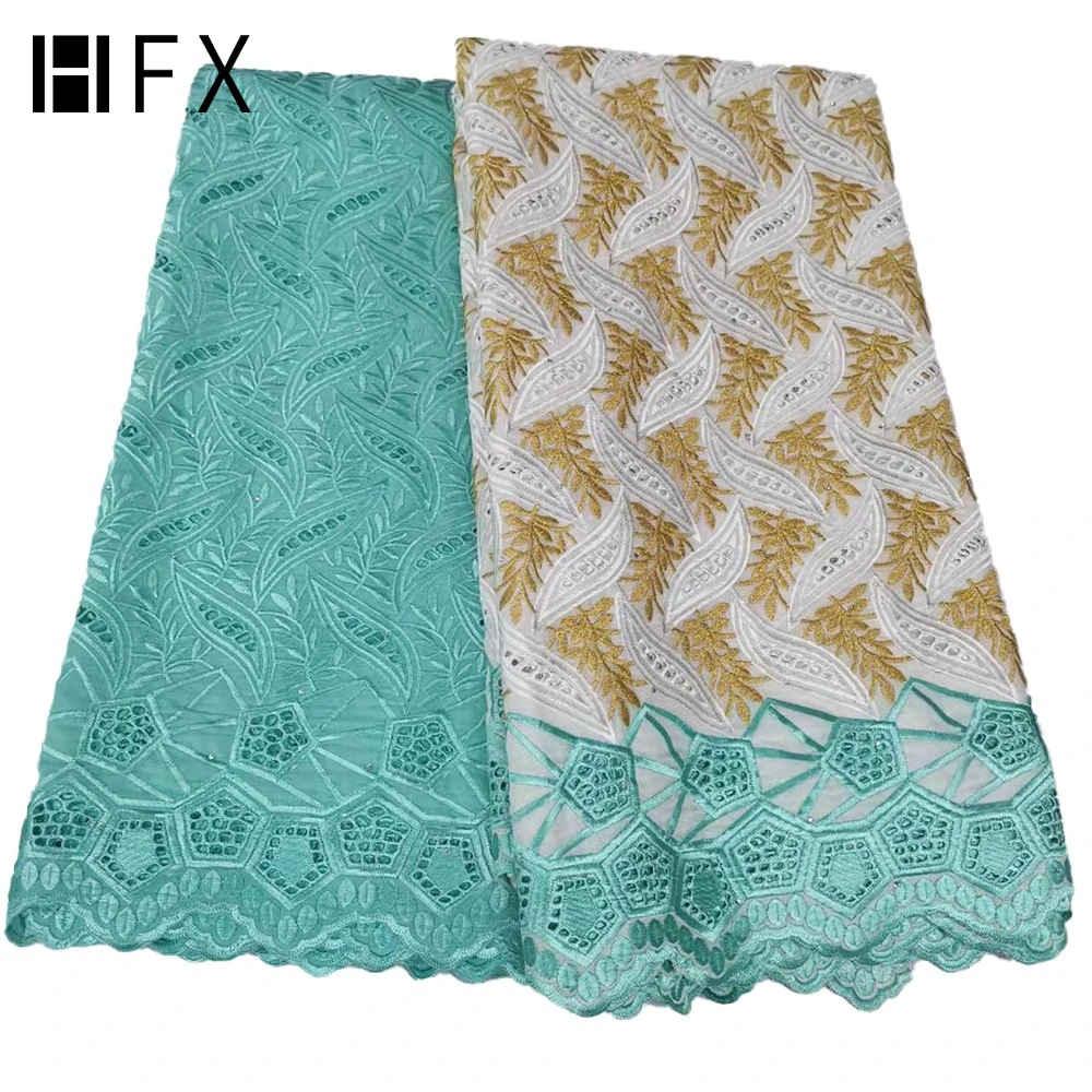 HFX 2022 High Quality Swiss Voile Lace Latest 100% Cotton African Lace Fabric For Clothing
