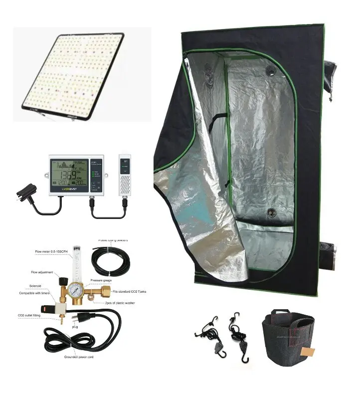 CO2 generator plants Grow Tent Complete Kit Indoor  Led 100w LED Grow light  Hydro