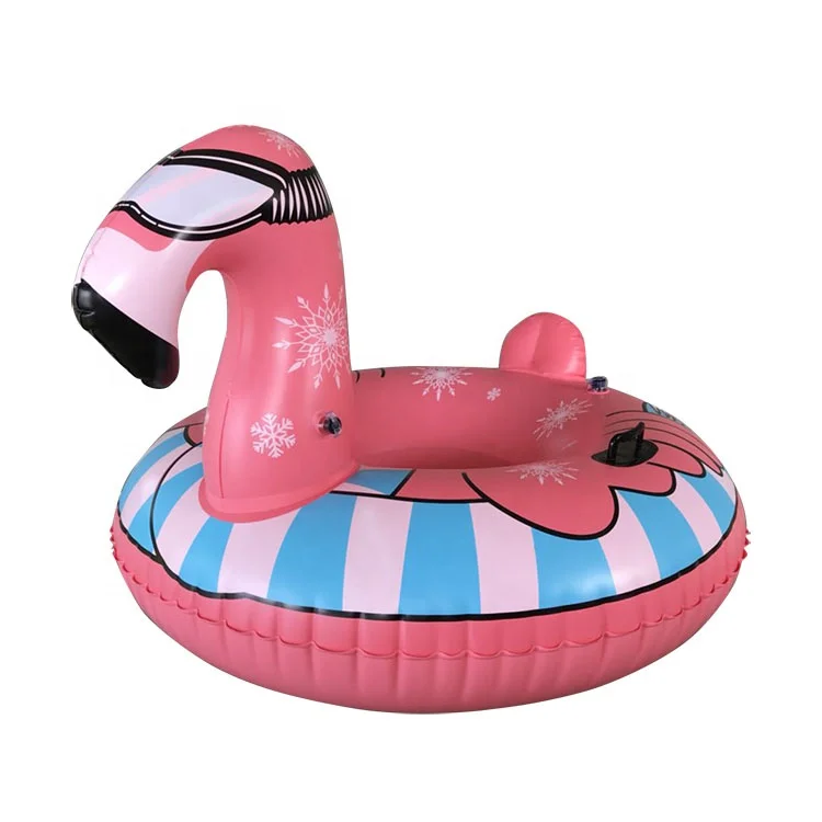 2019 New Winter Sports Durable Flamingo Sled Tube Inflatable Snow Tube for Sale