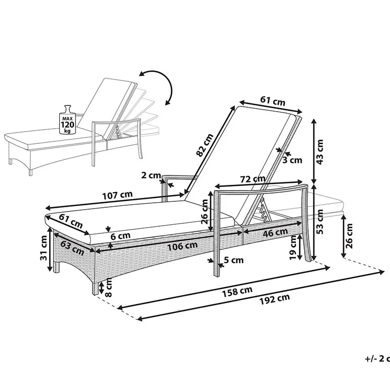 Aluminum luxury swimming pool chair rattan sun lounger