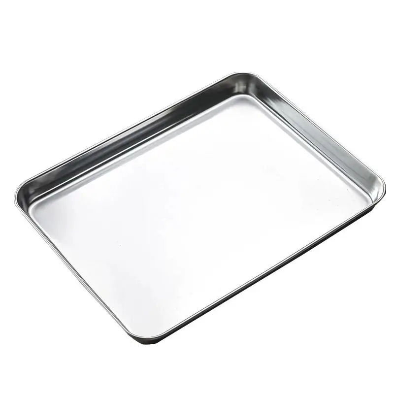 stainless steel food serving tray/stainless steel square plate/metal fruit tray