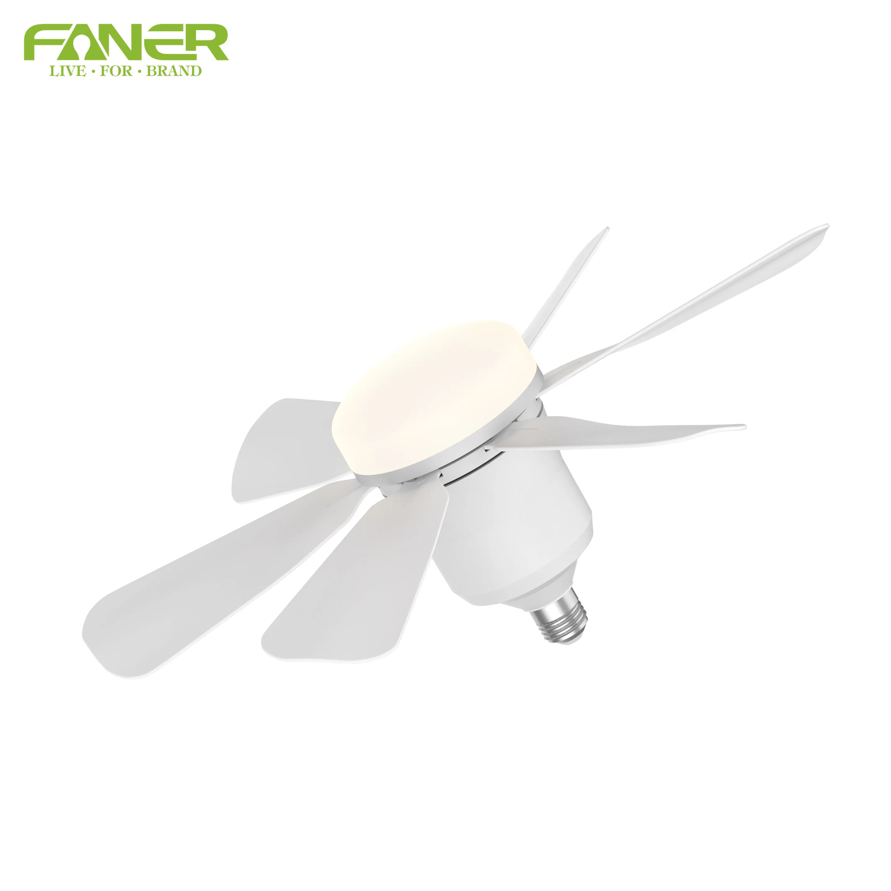 ETL Socket Fan Light Dimmable Flower E26 E27 Bulb 6 Blades Screw On Plug Socket Fan E27 Ceiling Fan