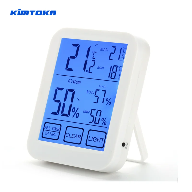 Multifunction Electronic Magnetic Materials Touch screen Backlight Indoor Room Digital Thermometer Hygrometer