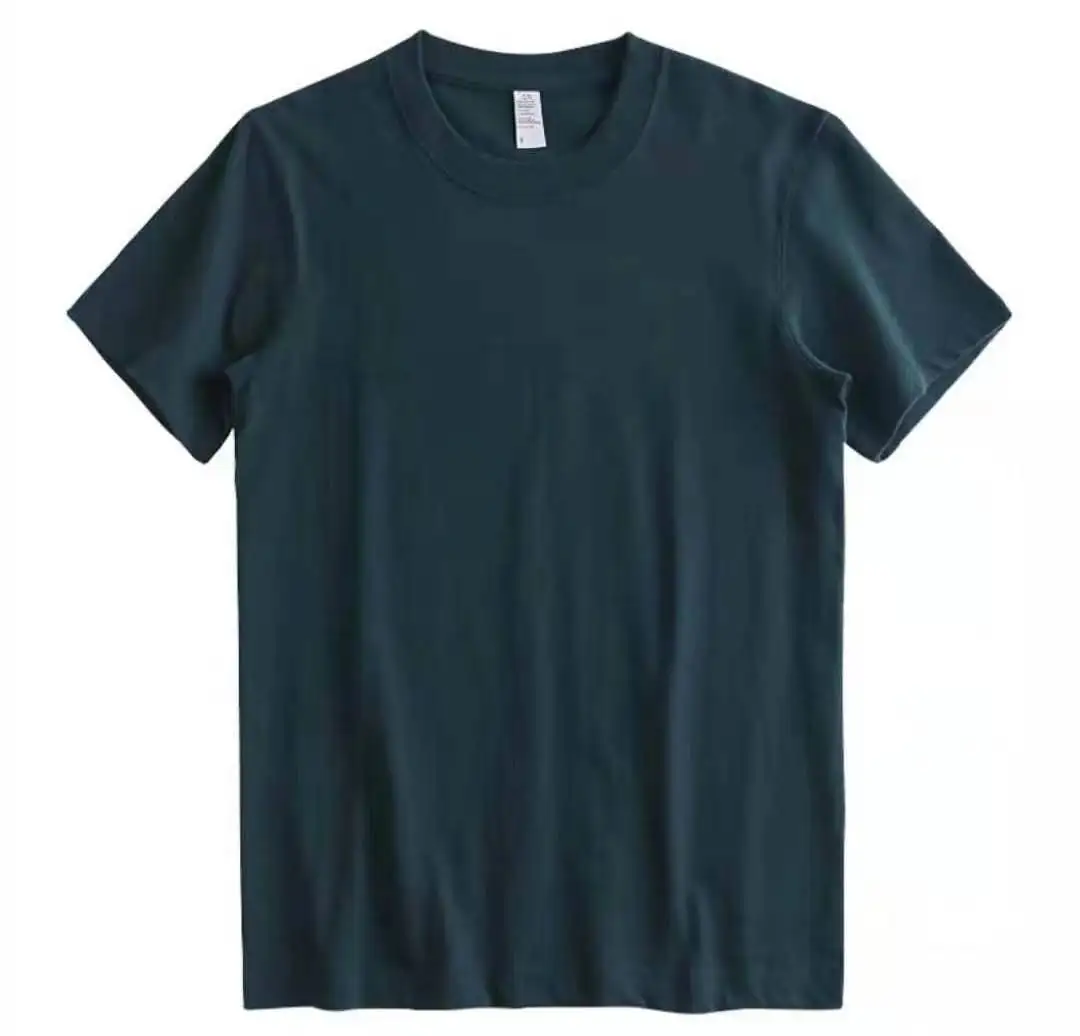 2021 new style Wholesale Quality Mens Seamless 270gsm 100% Cotton Custom Logo Summer t-shirt dark green