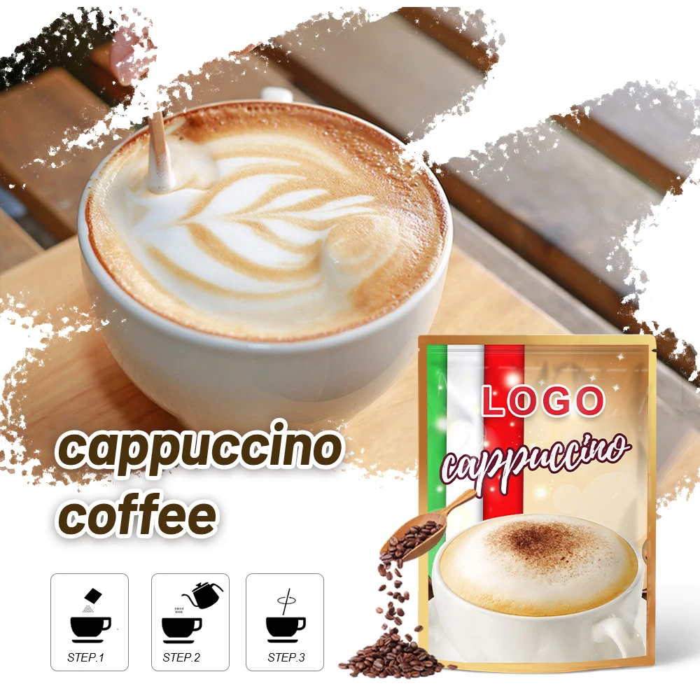 oem/odm Instant Mushroom Coffee Living Good Day Cappuccino with Chocolate Granule Instant Coffee Bag