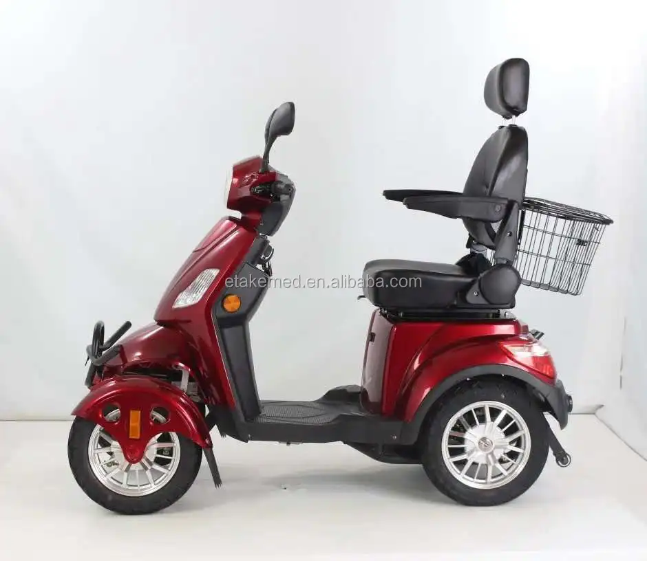 EEC approved 4 Wheel electric scooter with seat 14inch handicapped mobility scooter with front shock absorption