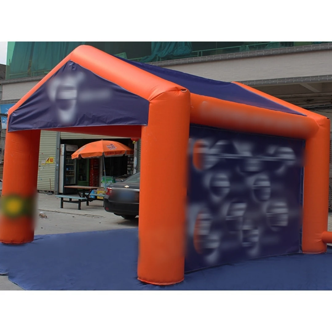 Logo Printing Exhibition Inflatable Tent 4MX4M pvc Color PVC Tarpaulin Inflatable Camping Tent orange