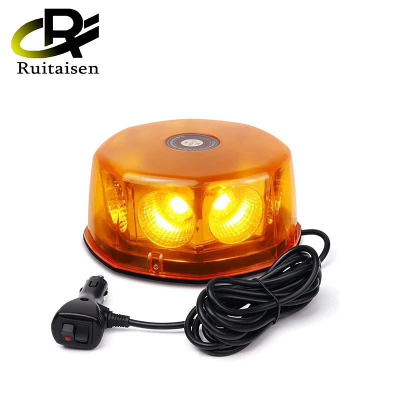 Car Accessories 48W Round COB LED Roof Top Emergency Hazard Flash Warning LED Mini Strobe Beacon Lights Bar for Truck Vehicles