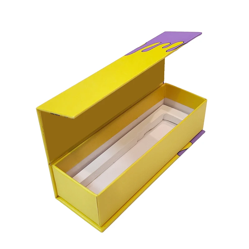 Rectangle Pre Smell Proof Yellow Roll Magnet Prerolls Flip Cover Packaging Paper Box Pack