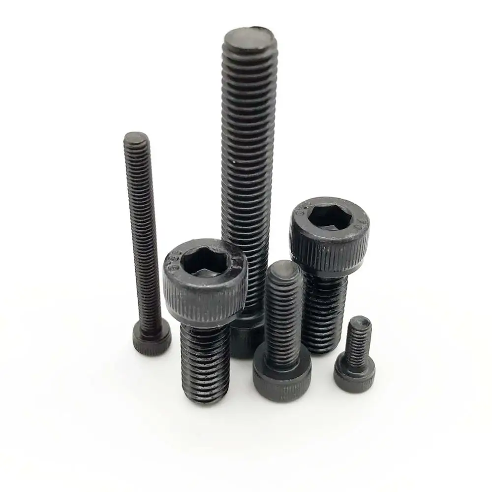 
10/50pcs M2 M2.5 M3 M4 M5 M6 M8 Black Grade DIN912 All Full Thread Hexagon Hex Socket Cap Allen Head Bolt Screw|Bolts| TITANIUM 