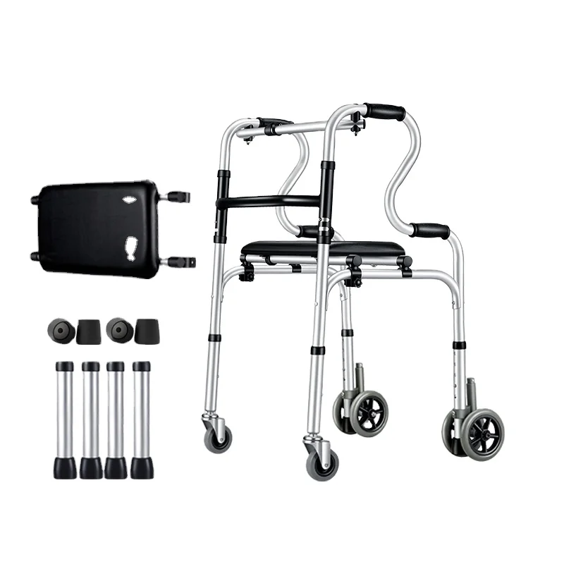 Folding mobility frame walker Adjustable Rollator&Walker for elderly people Stainless steel portable walker aids