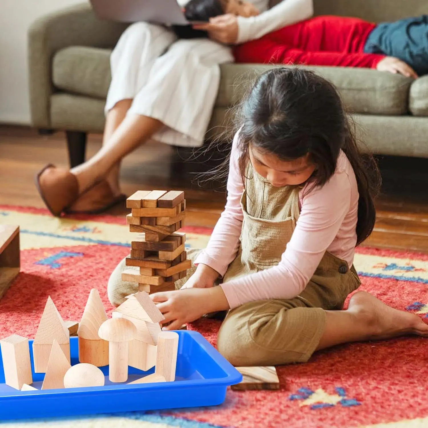 Activity Plastic Trays - Toddler Arts and Crafts Sensory Tray - Rainbow Classroom Colors - Great for Lego - Sand - Crafts