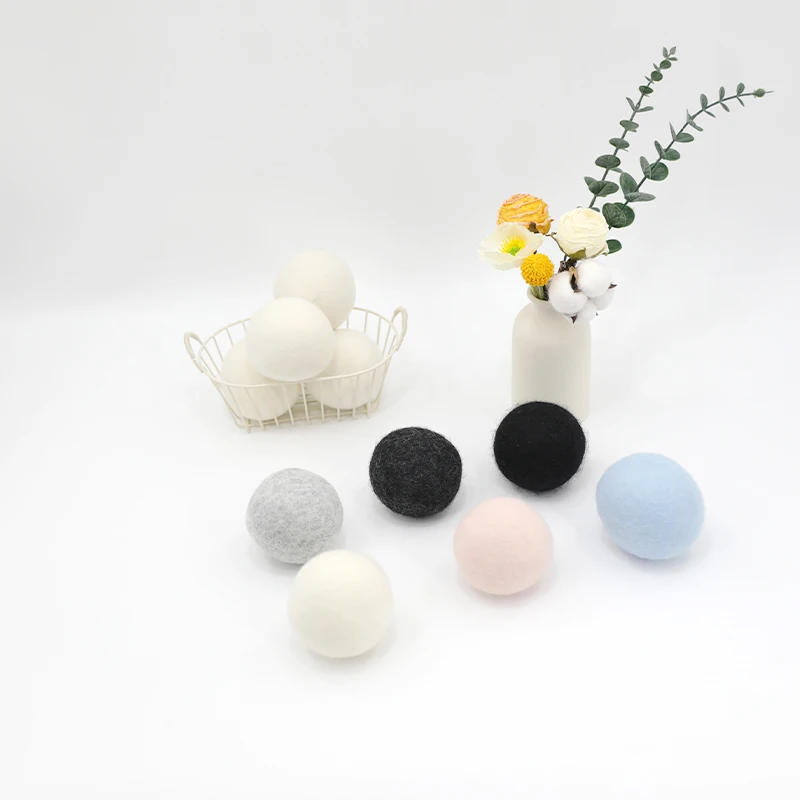 Wholesale trending products new arrival wholesale 6 pack eco friendly wool dryer balls with cotton bag cute wool dryer balls