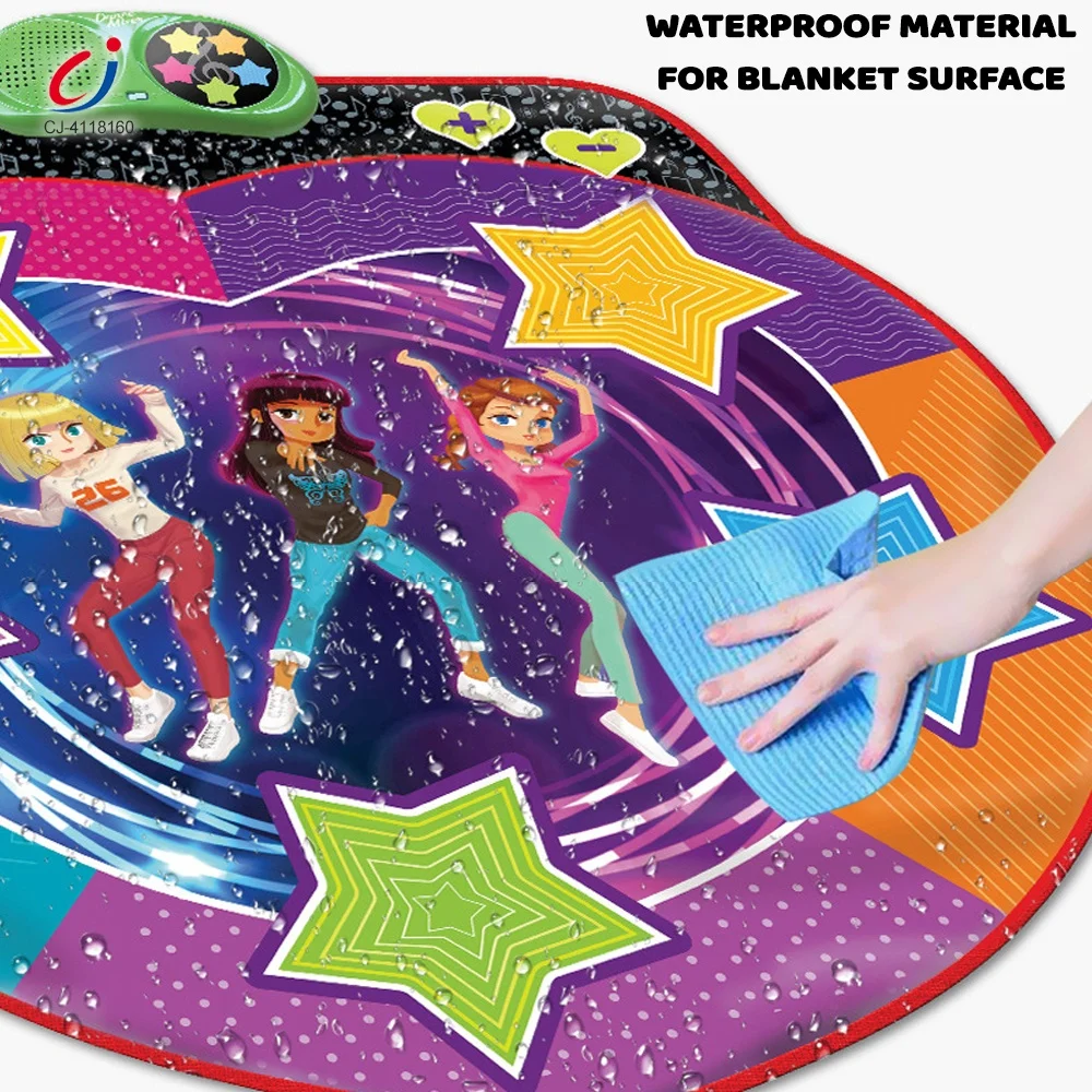 Chengji dancing challenge mat kids big star luminous light up baby 5 Levels piano musical touch carpet 2 modes dance mat games