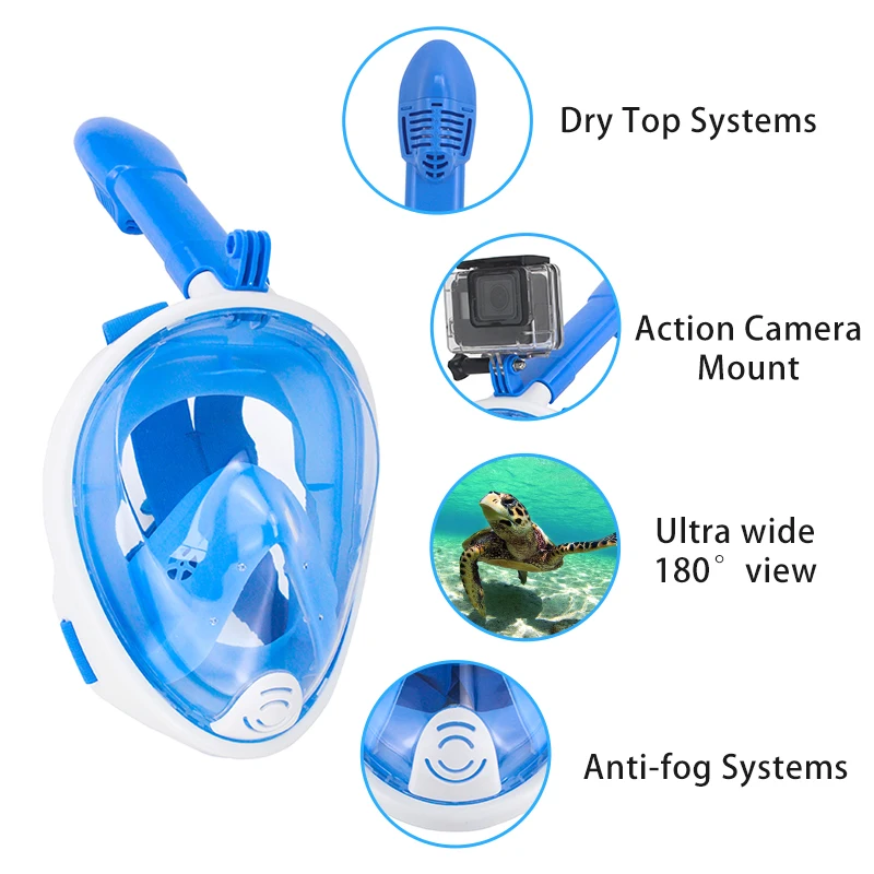 mask full face snorkel Diving Mask Underwater Anti Fog Full Face Snorkeling Mask Unisex Swimming Snorkel Diving Equipment