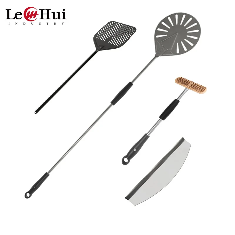 Perforated pizza peel shovel detachable turning foldable pizza stone paddle pizza oven brush Copper Wire Brush