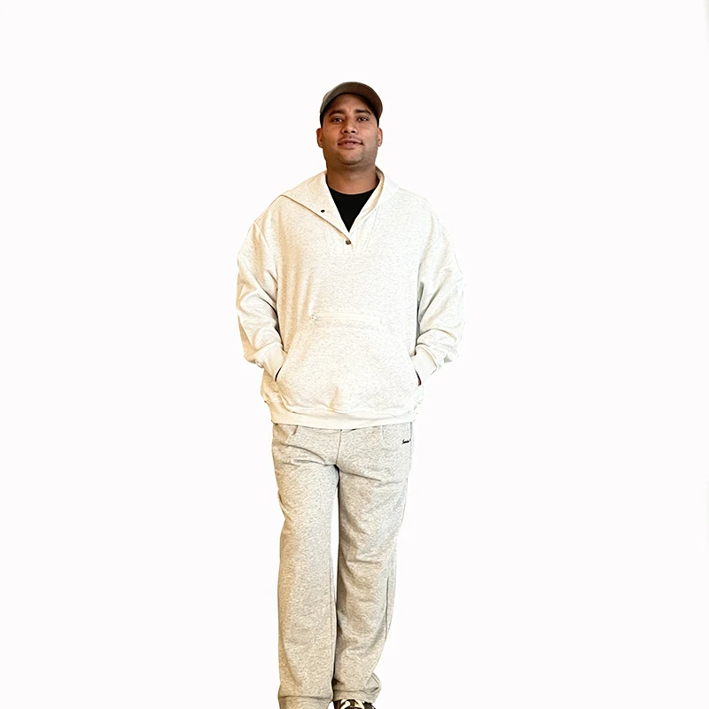 Custom streetwear heavy cotton wide straight leg sweat track pants french terry mens stripe baggy double waisted sweatpants men