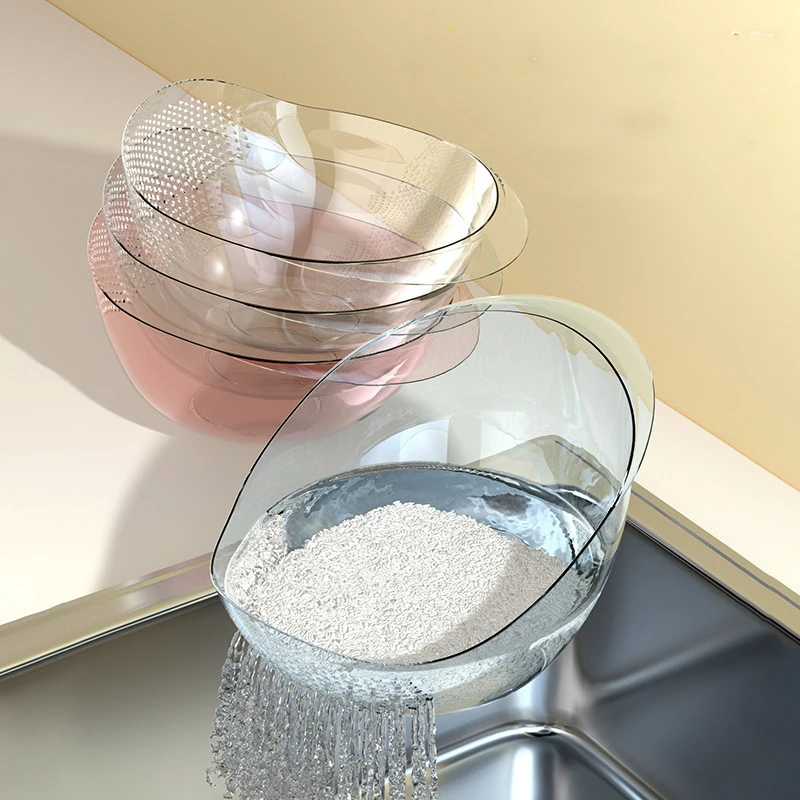 Hot Sell Kitchen Vegetable Fruit Washing Kitchen Colander Transparent Plastic Drain Basket