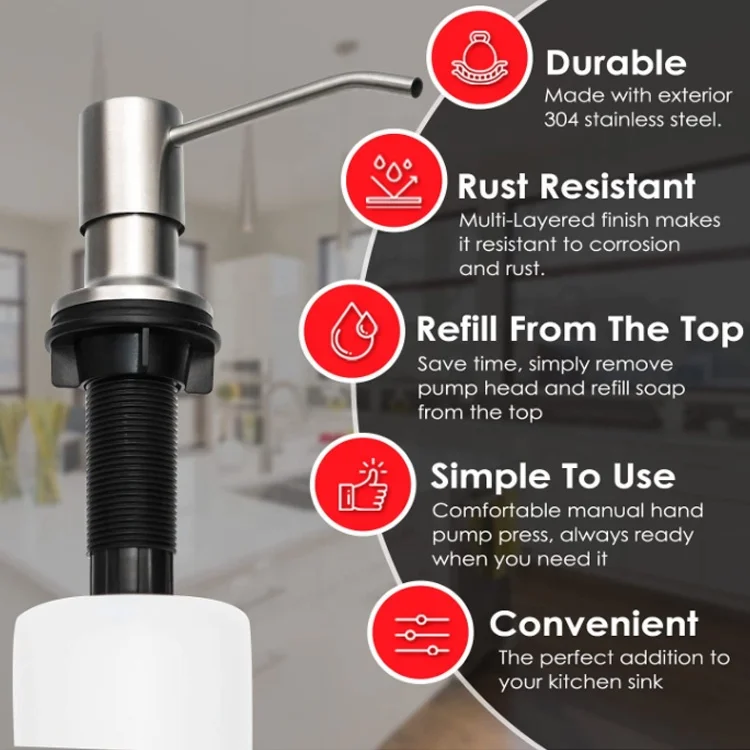  Durable stainless steel Kitchen Sink Soap Dispenser Lotion Sanitizer Dispensers