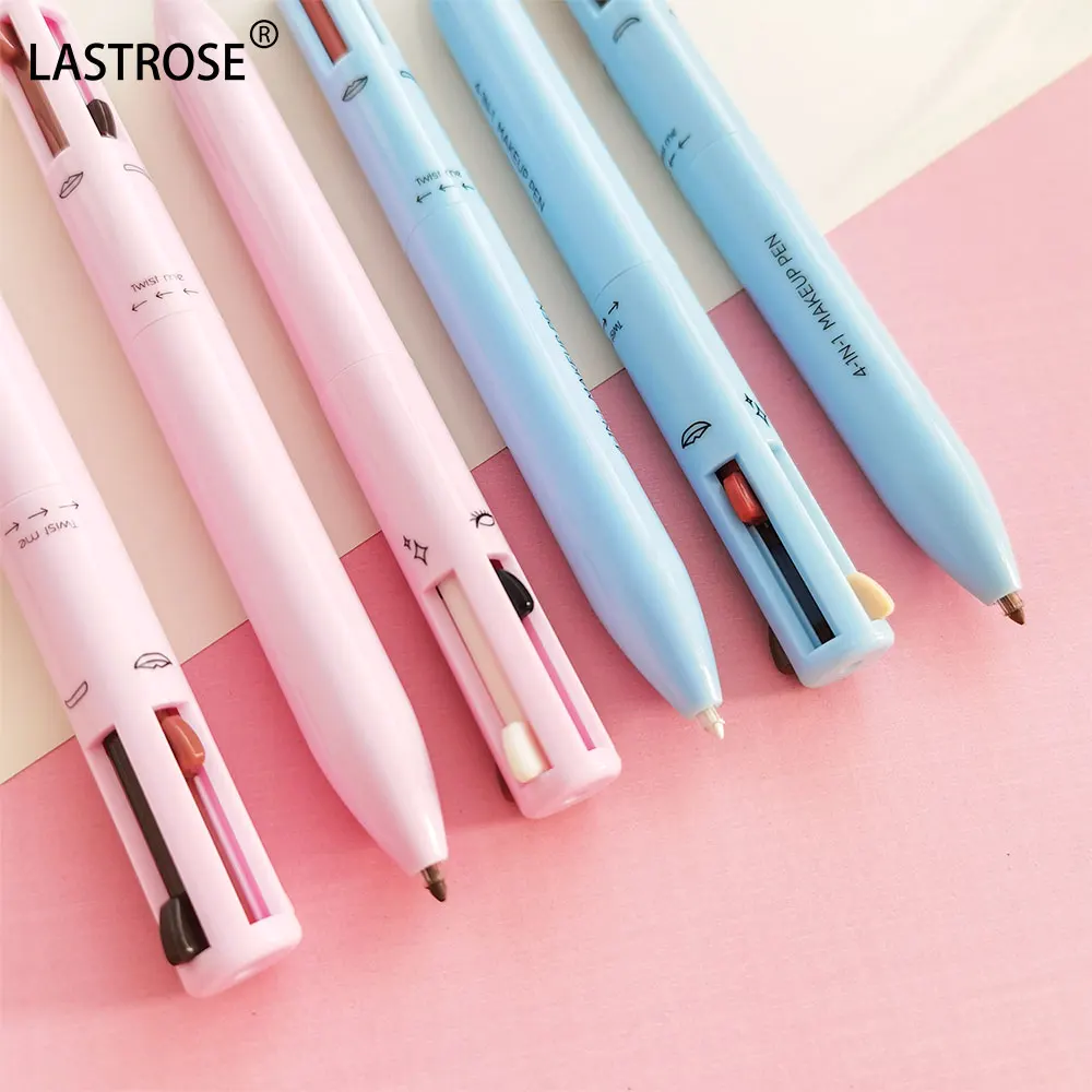 Wholesale Private Label 4 In 1 Makeup Pen Eyeliner Lipliner Eyebrow Highlighter Pen Cosmetic Pencil