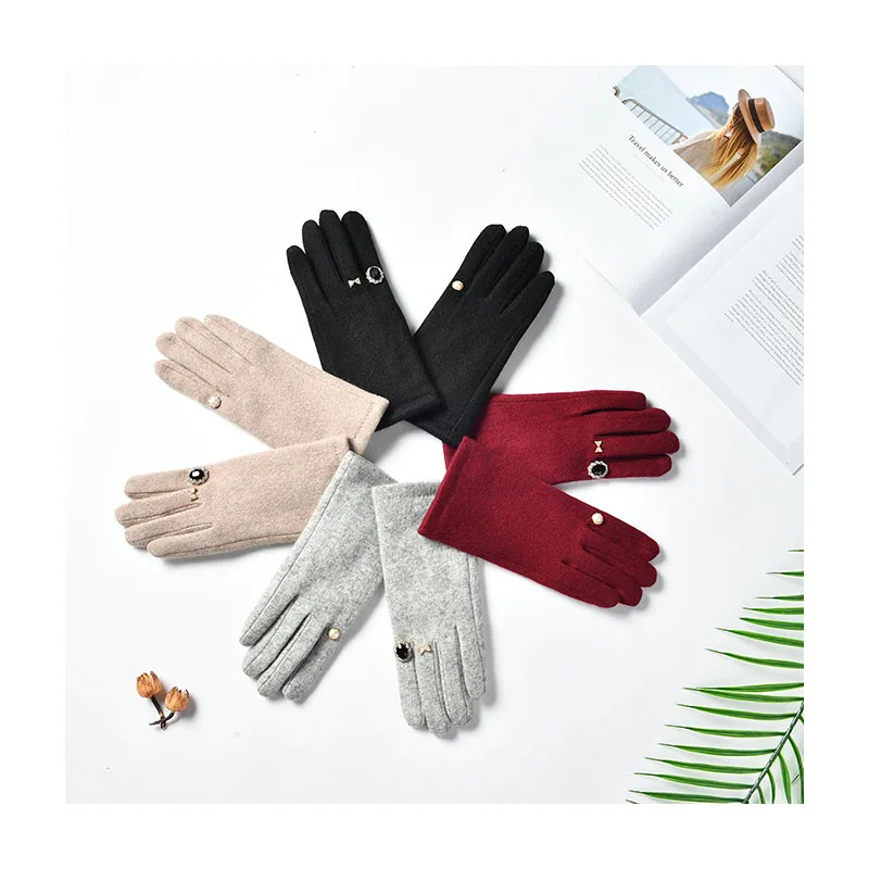 Black diamond fashion women thermal g loves knitted winter arm warmers mittens