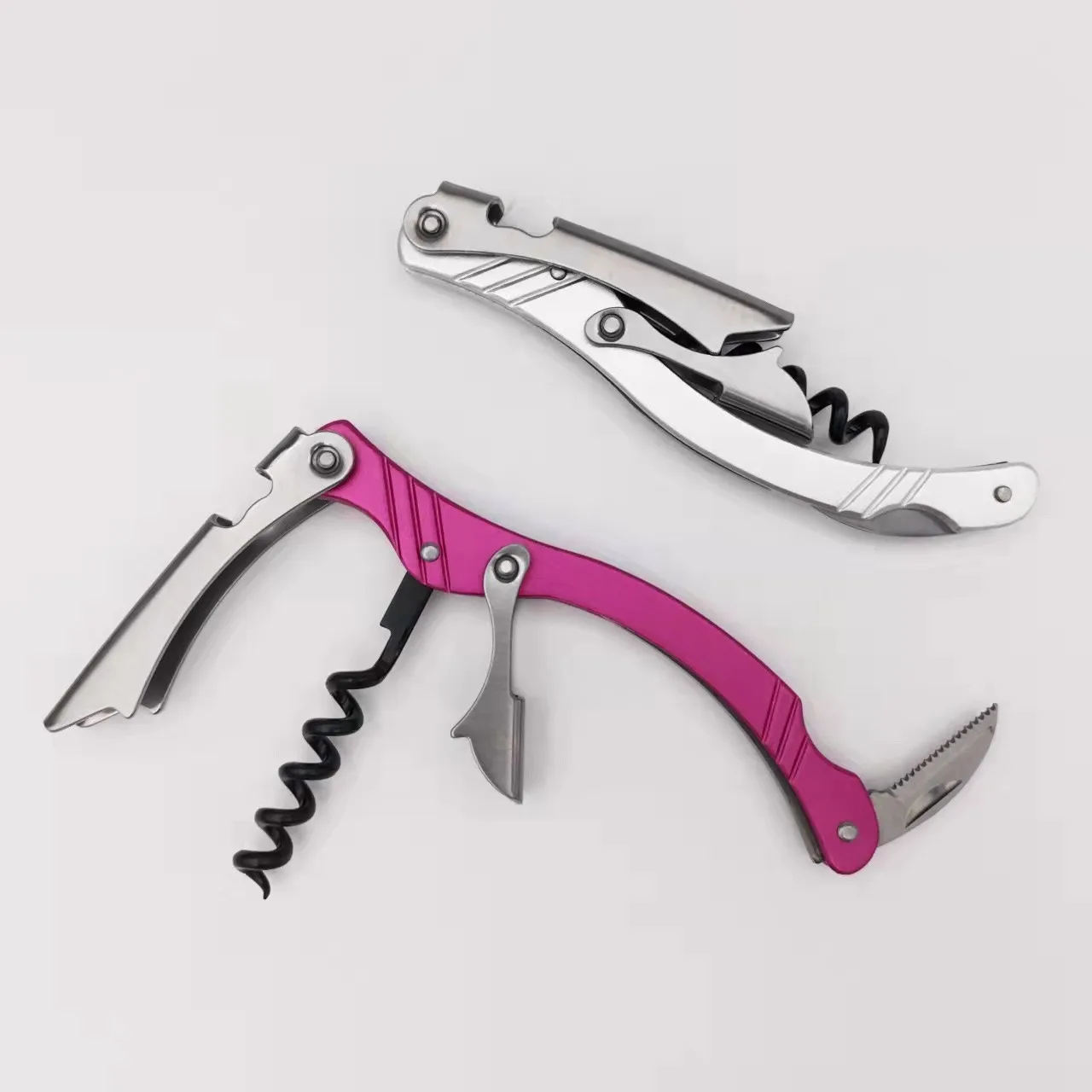 New Design Aluminum Handle Lever Corkscrew Wine Bottle Opener