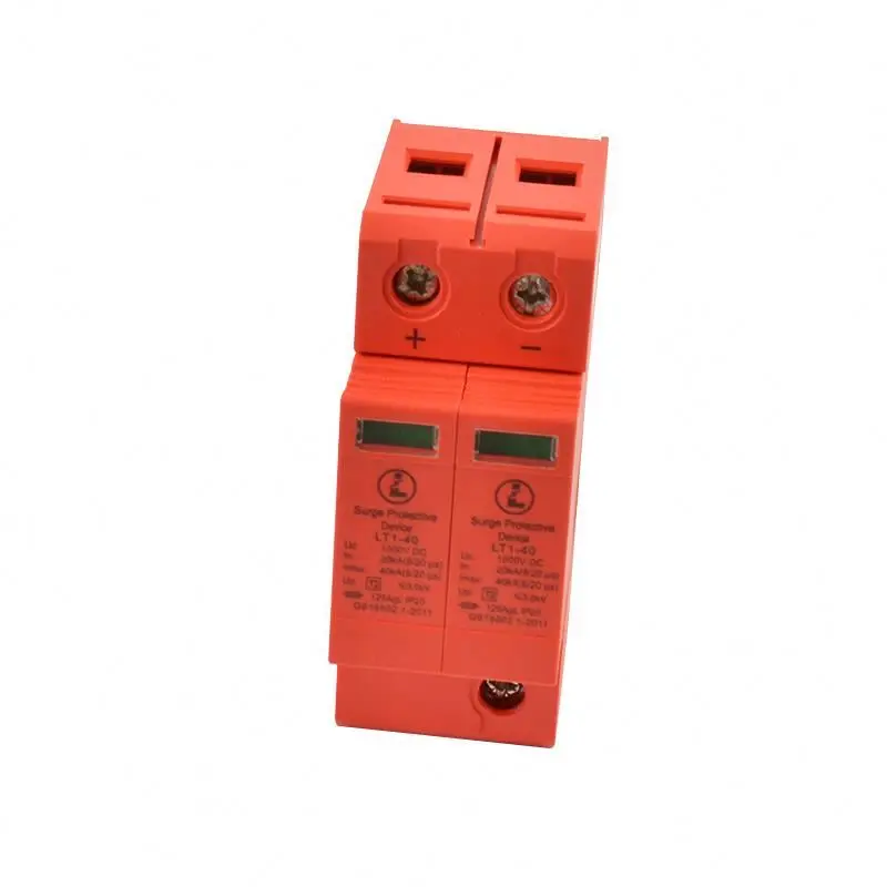 
SPD DC 2P DC1000V/800V/500V PV 2P 40kA Low-Voltage Arrester Lightning Protection solar system for PV combiner box Arrester 