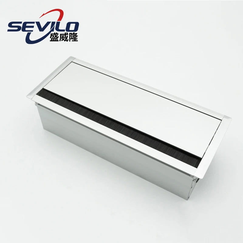 Office Furniture Accessories Aluminum Alloy Rectangle Cable Grommet With Commetitive Price For Computer Desk