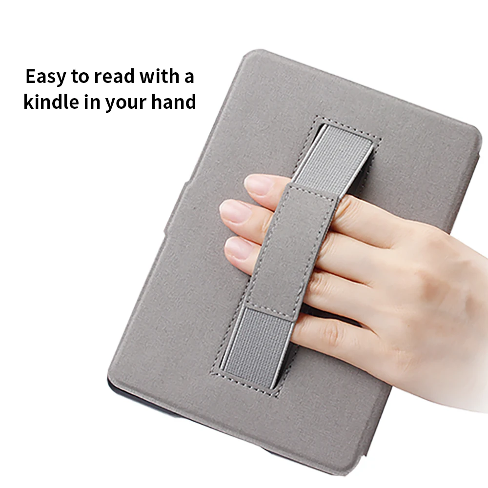 Handhold Sleep/Wake Smart Canvas Leather Cover Hard Shell Case for Kindle Paperwhite123  6 Inch Ereader