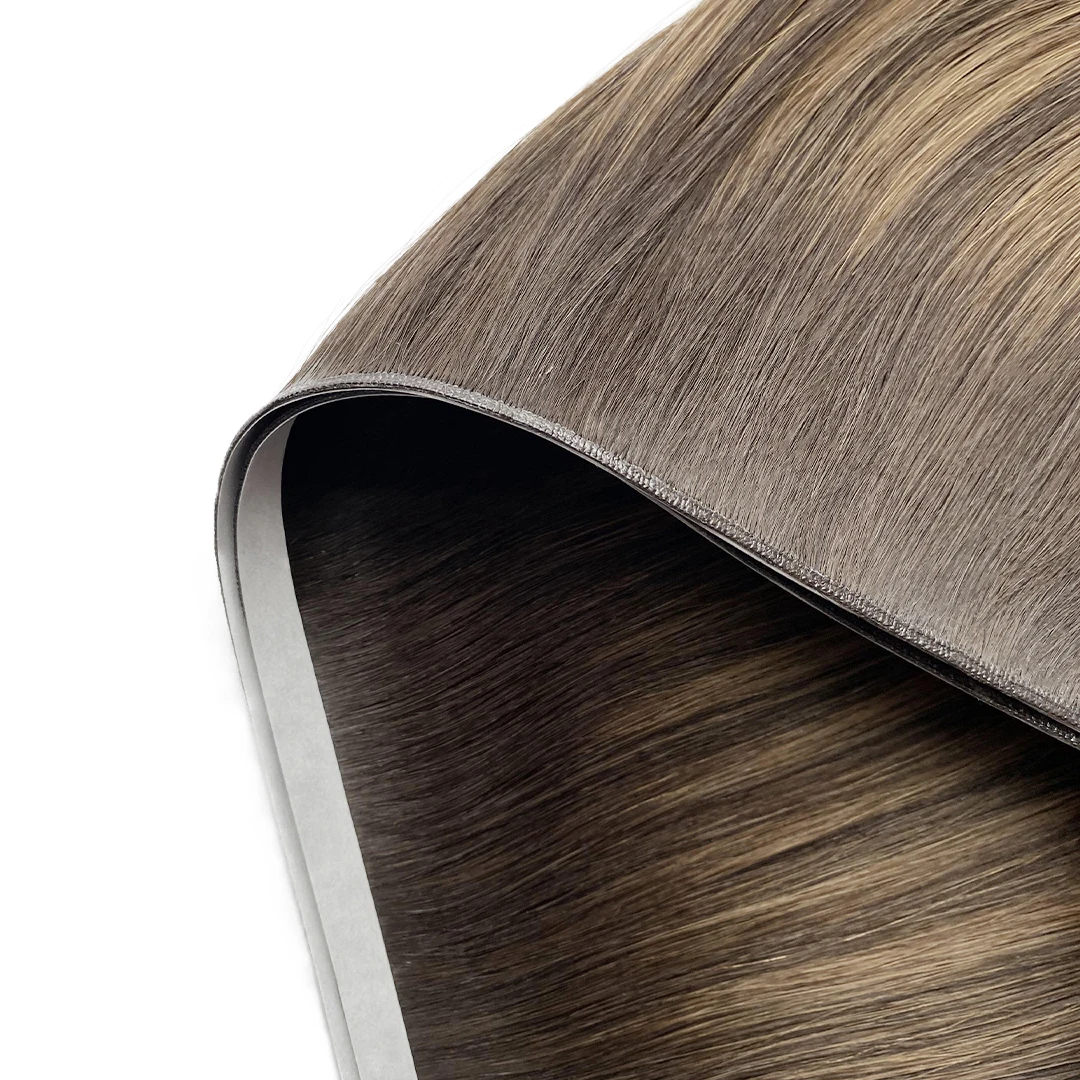 Popular  in Europe Cuticle Aligned Slavic Hair Extension Double Drawn Genius Invisible PU Tape  weft