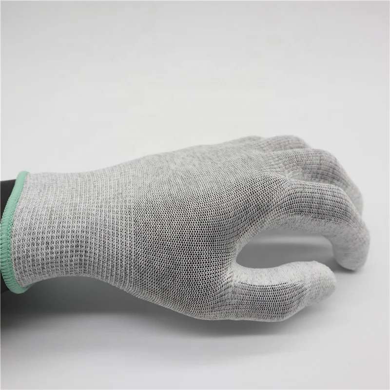 Carbon fiber PU coated touch screen glove ESD gloves