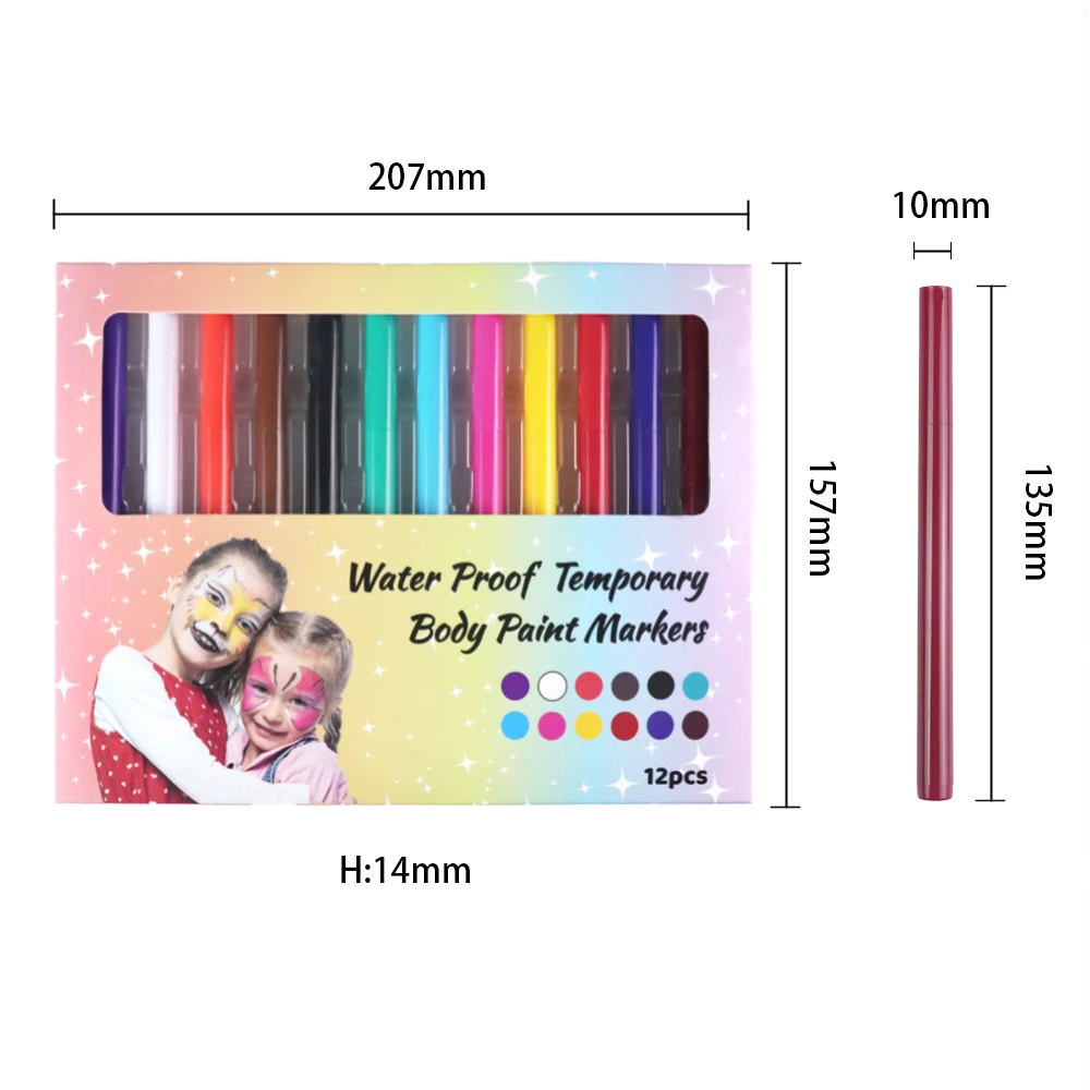 GP  Temporary Marker Pens Art Markers for Kids, Highlighter Pen washable body paint pen for Drawing Sketching Adult