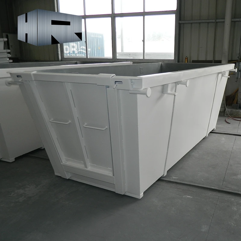 Промышленный Штабелируемый квадратный стальной мусорный контейнер, рекламный мусорный бак