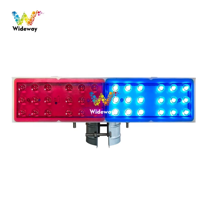 Solar strobe light LED warning light Double-sided red and blue road construction traffic warning light