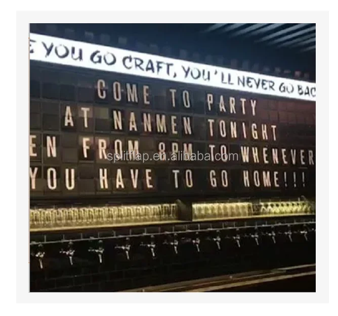 Brewery sign beer bar display mechanical flip messaging display split flap display